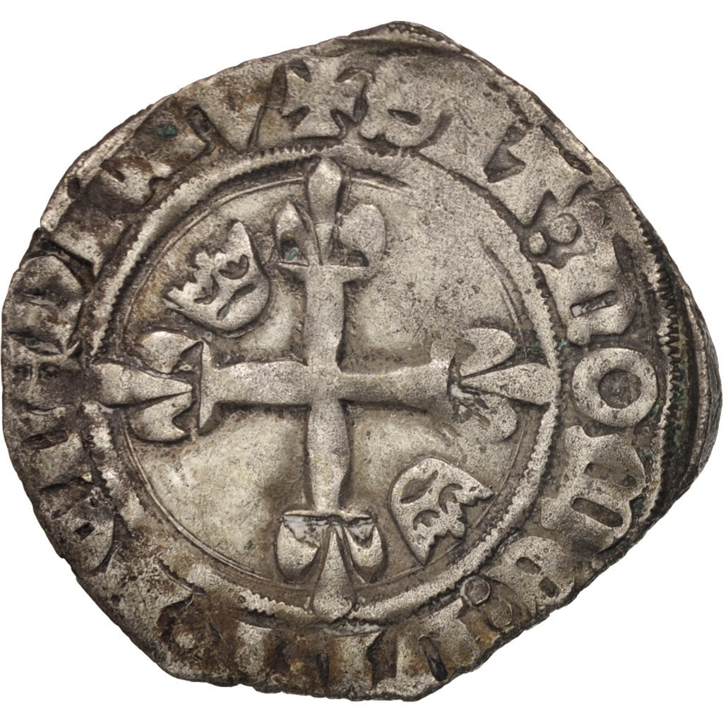 Monnaie, France, Charles VI, Florette, Paris, TTB, Billon, Duplessy:387