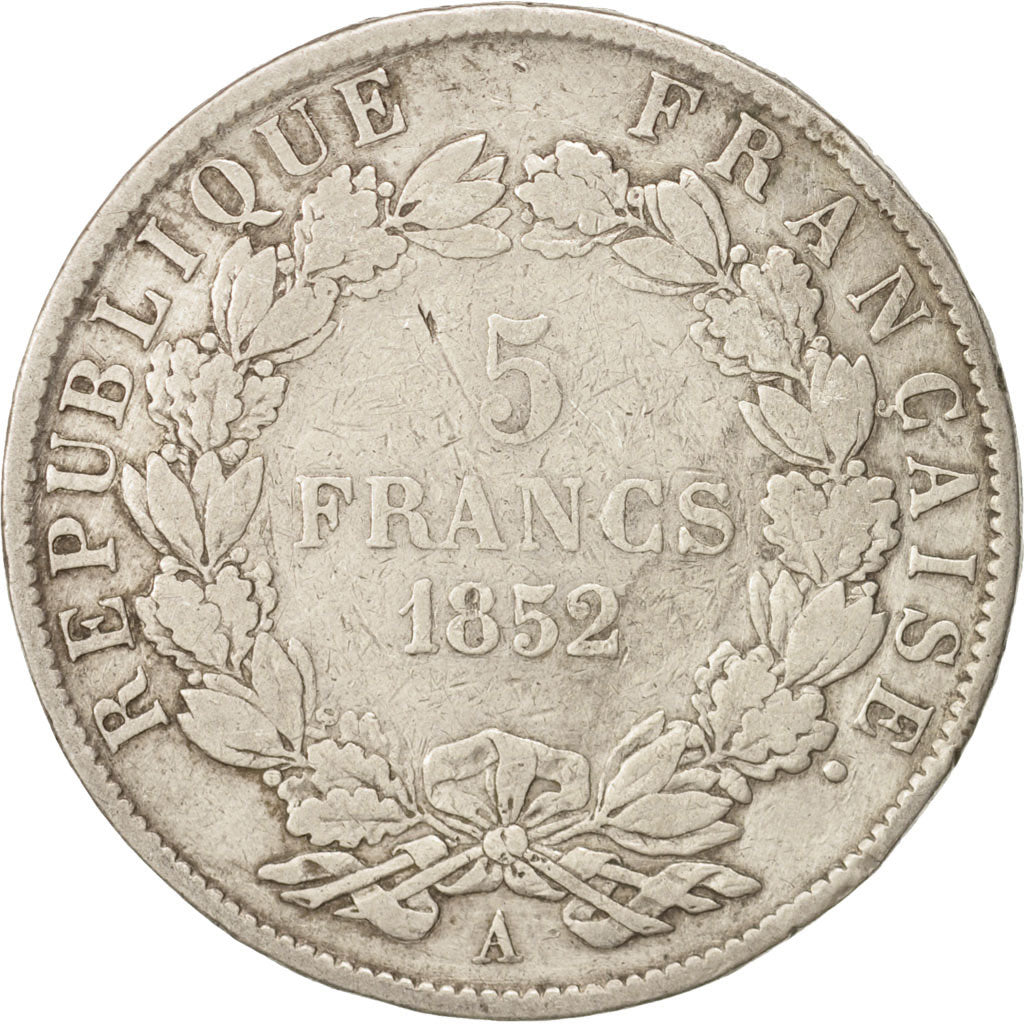 France, Napoléon III, 5 Francs, 1852, Paris, VF(20-25), Silver, KM:773.1