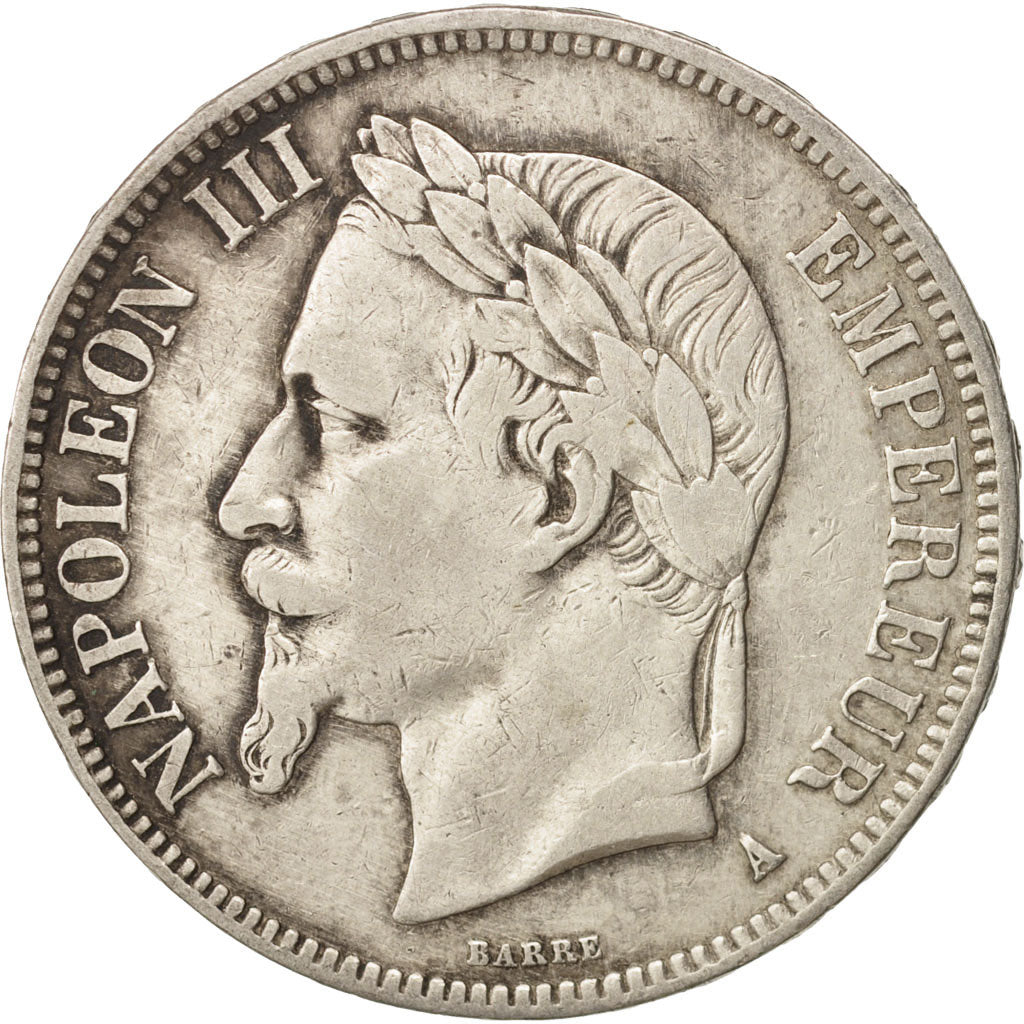 France, Napoleon III, 5 Francs, 1868, Paris, VF(20-25), Silver, KM:799.1