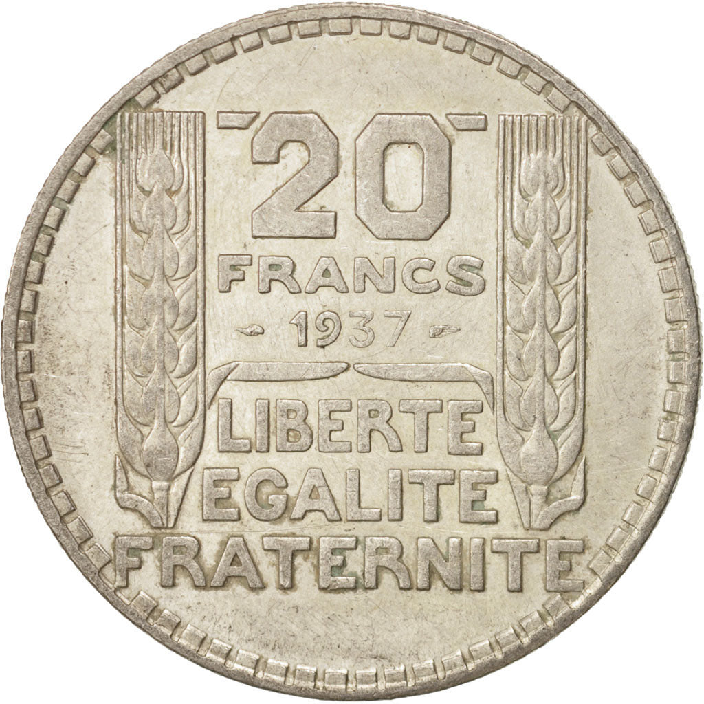 Frankreich, Turin, 20 Francs, 1937, Paris, VZ, Silber, KM:879, Gadoury:852