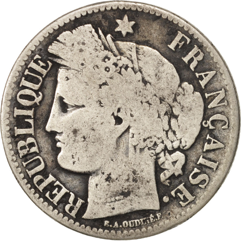 Francia, Cérès, 2 Francs, 1870, Paris, BC, Plata, KM:817.1, Gadoury:530