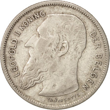 Belgium, Leopold II, 2 Francs, 2 Frank, 1909, VF(30-35), Silver, KM:59