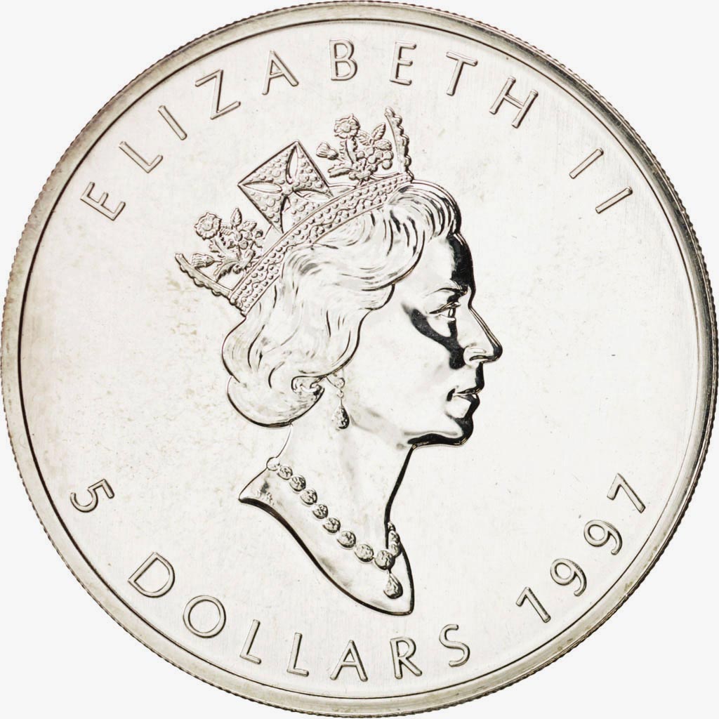 Canada, Elizabeth II, 5 Dollars, 1 Oz, 1997, Royal Canadian Mint, Ottawa, MS(64)