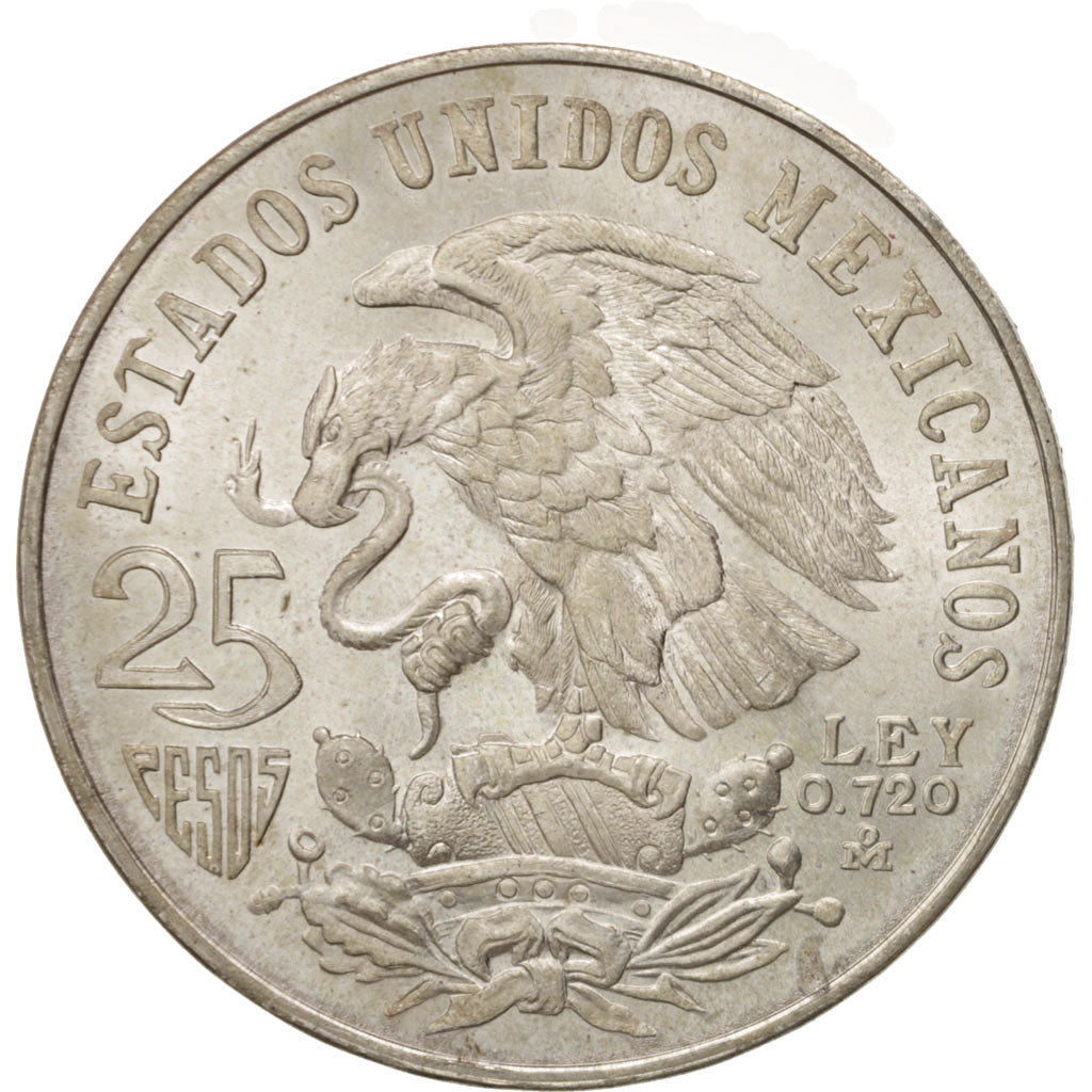 Coin, Mexico, 25 Pesos, 1968, Mexico City, MS(64), Silver, KM:479.1