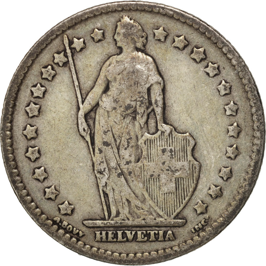 Switzerland, Franc, 1916, Bern, VF(20-25), Silver, KM:24