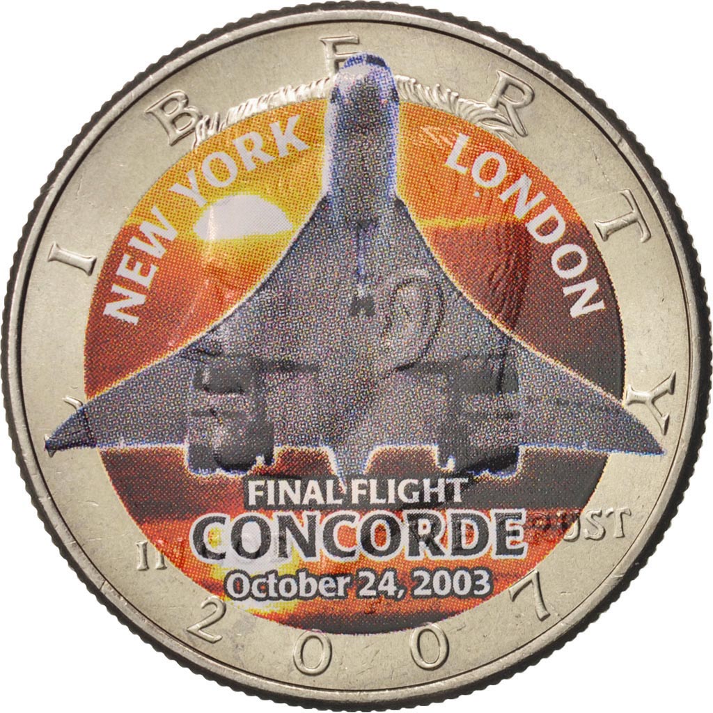United States, Kennedy Half Dollar, 2007, Philadelphia, Final Flight Concorde