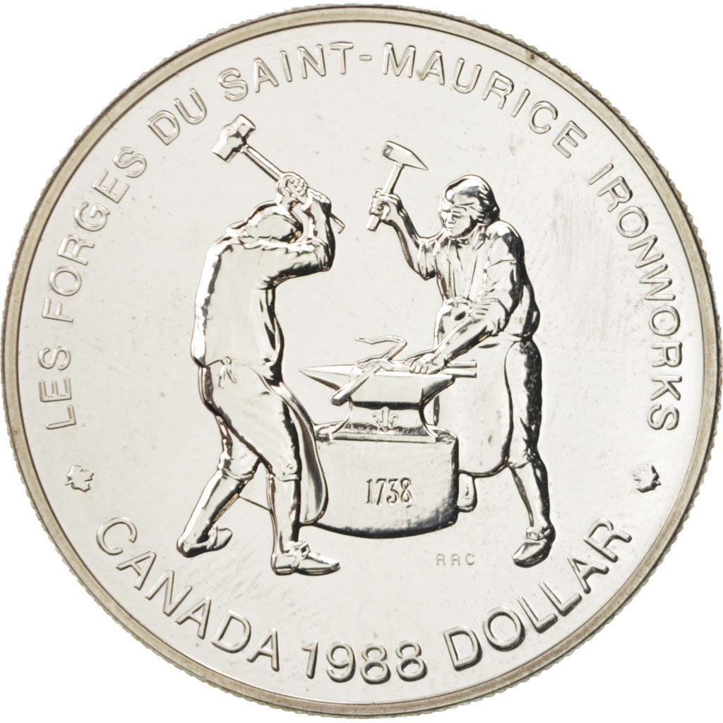 Canada, Elizabeth II, Dollar, 1988, Royal Canadian Mint, Ottawa, MS(63), Silver