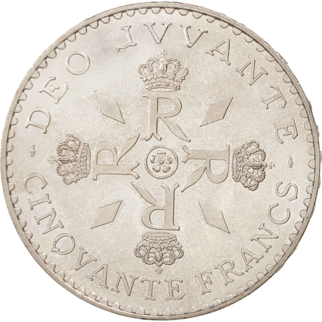 Coin, Monaco, Rainier III, 50 Francs, 1974, MS(64), Silver, KM:152.1