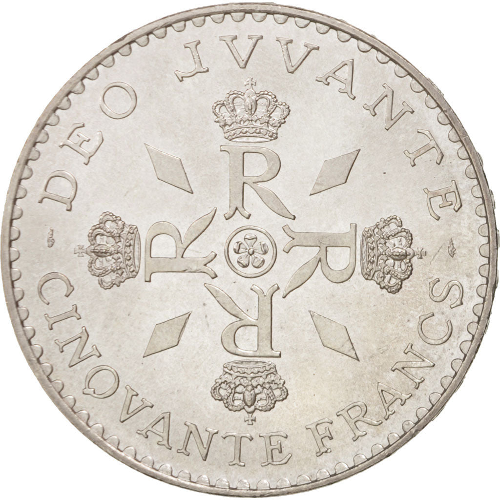 Coin, Monaco, Rainier III, 50 Francs, 1974, MS(63), Silver, KM:152.1