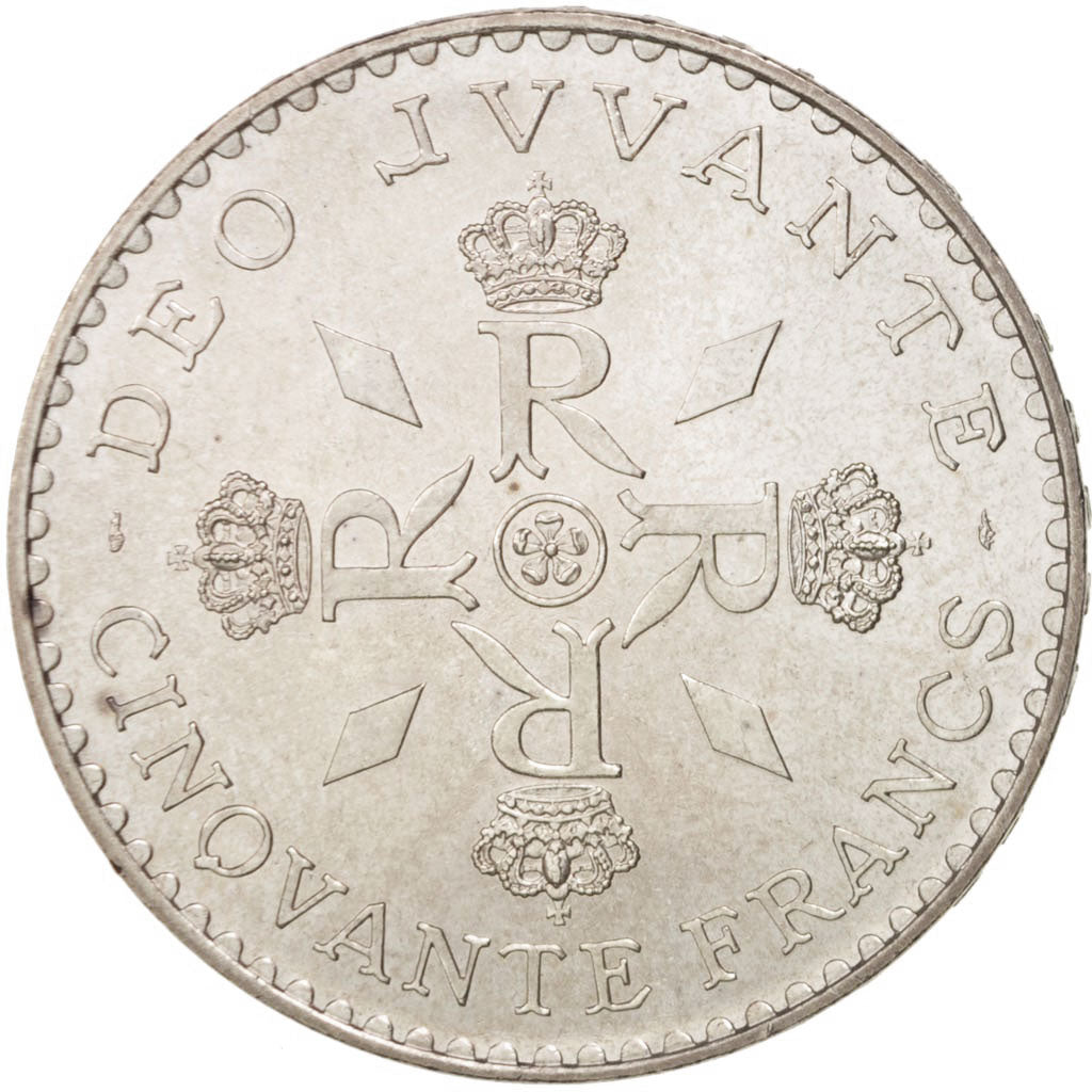 Coin, Monaco, Rainier III, 50 Francs, 1974, MS(63), Silver, KM:152.1