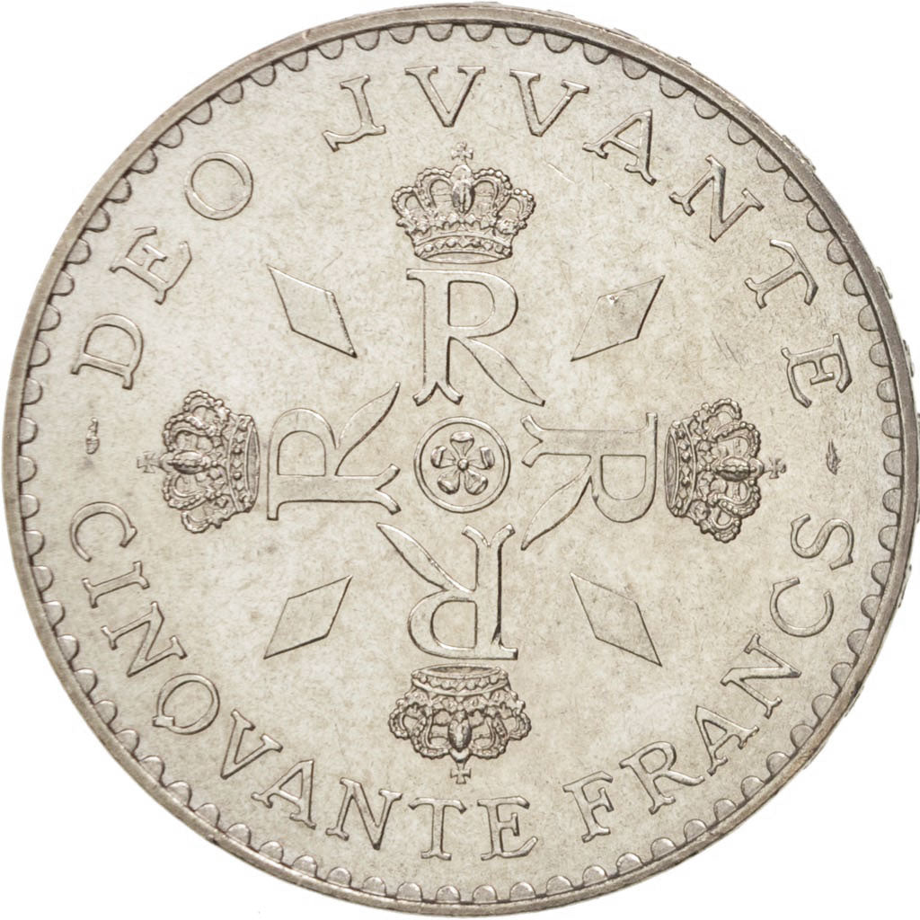 Coin, Monaco, Rainier III, 50 Francs, 1974, MS(63), Silver, KM:152.1