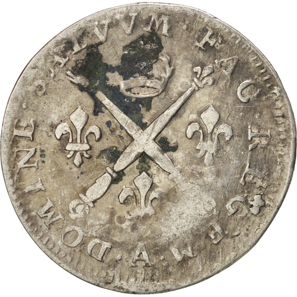 France, Louis XIV, 5 Sols aux insignes, 1702, Paris, VF(20-25), KM:337.1