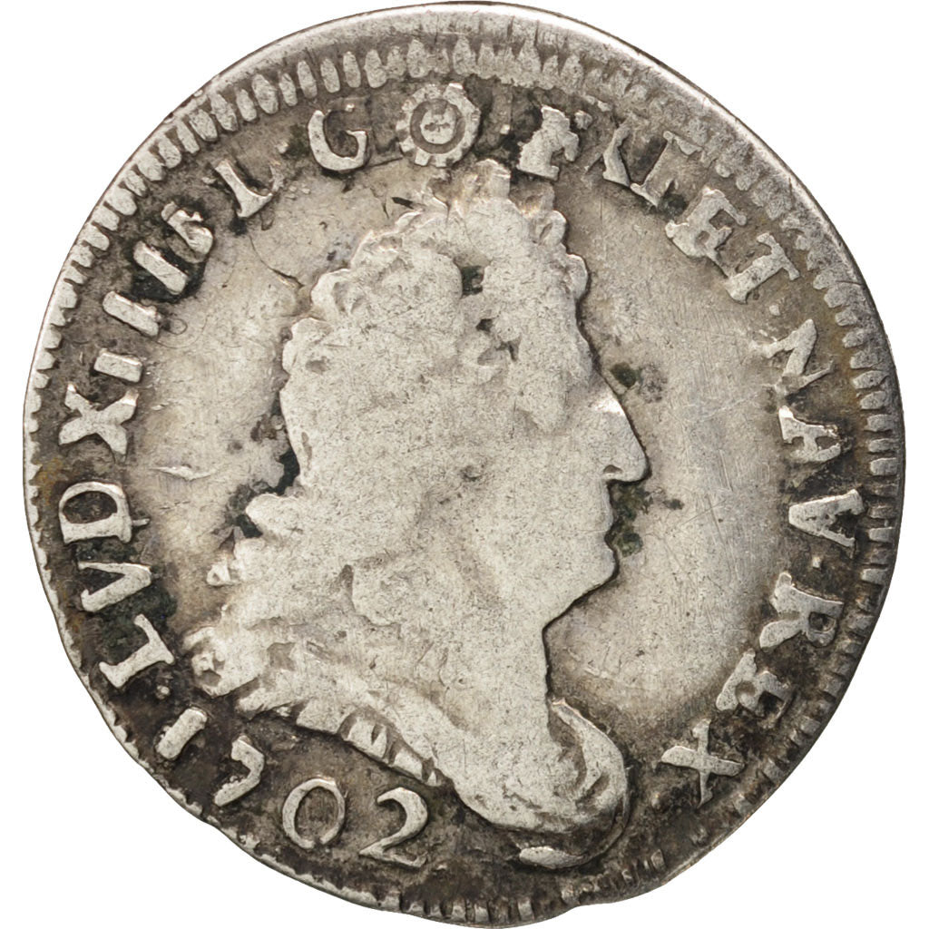 Frankreich, Louis XIV, 5 Sols aux insignes, 1702, Poitiers, S, KM:337.8