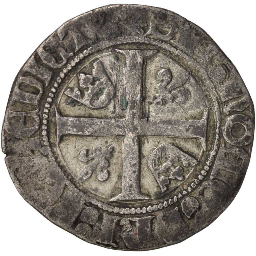 Moneta, Francia, Charles VI, Blanc Guénar, Dijon, MB, Biglione, Duplessy:377A