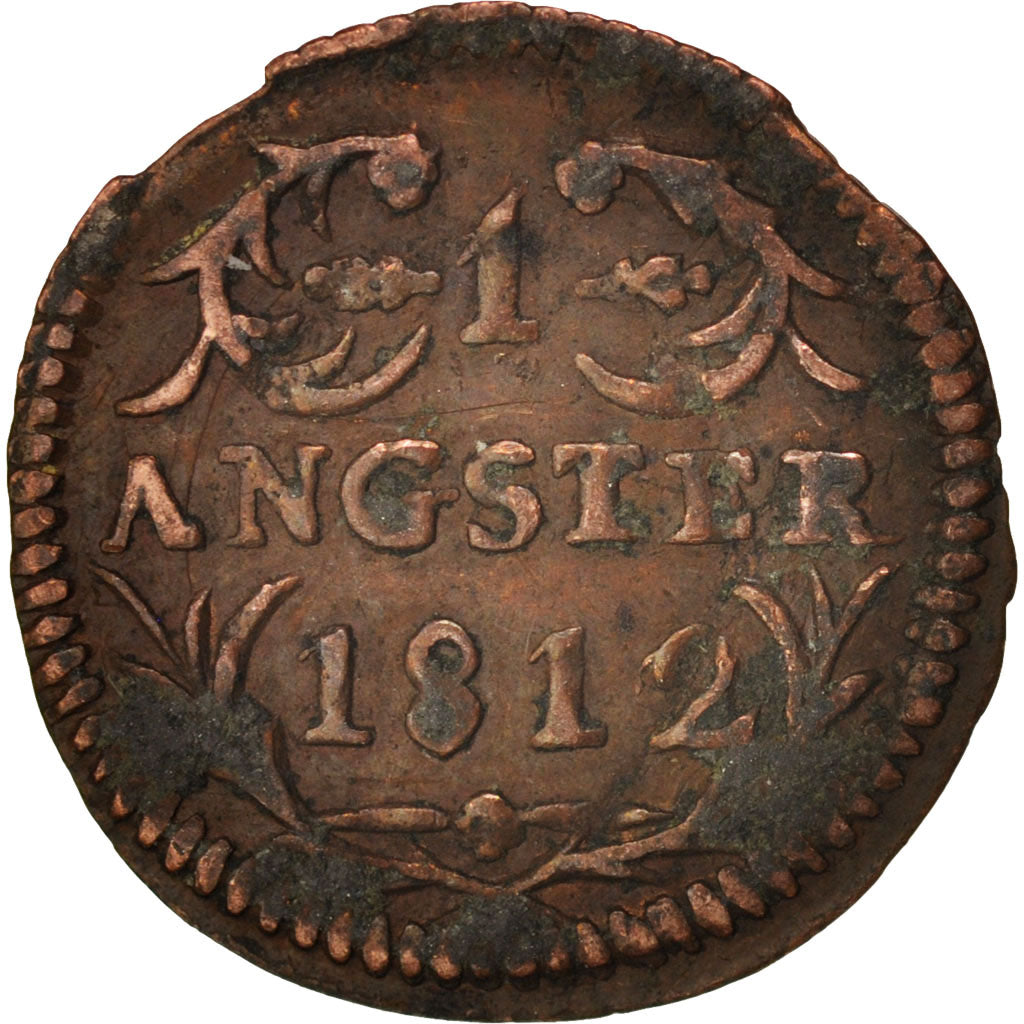 SWISS CANTONS, SCHWYZ, Angster, 1812, VF(30-35), Copper, KM:55
