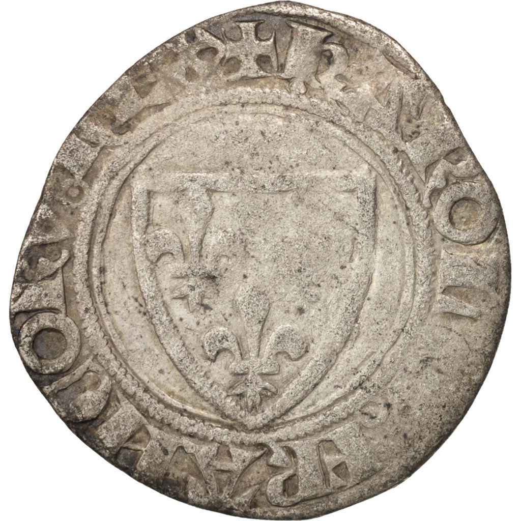 FRANCE, Charles VI, Blanc guénar, Crémieu, VF(20-25), Billon, Duplessy:377A