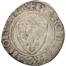 FRANCE, Charles VI, Blanc guénar, Crémieu, VF(20-25), Billon, Duplessy:377A