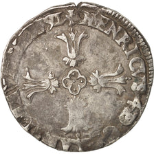 France, Henri IV, 1/4 Ecu, 1591, Bayonne, VF(20-25), Silver, Sombart:4686
