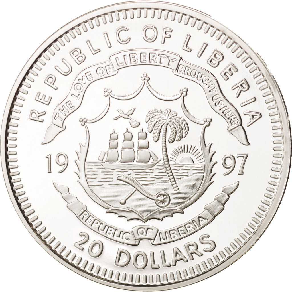 Münze, Liberia, 20 Dollars, 1997, STGL, Silber, KM:417