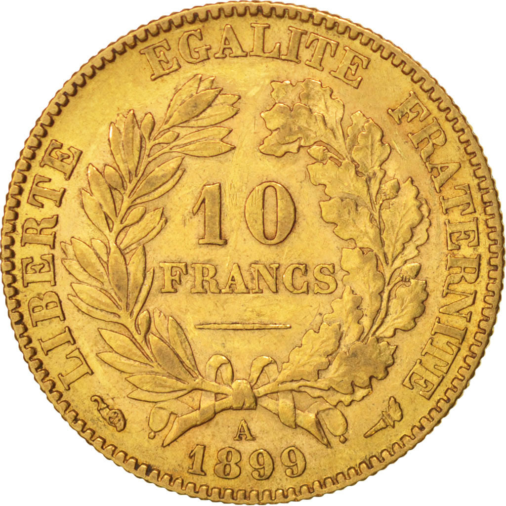 Coin, France, Cérès, 10 Francs, 1899, Paris, EF(40-45), Gold, KM:830
