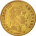 Francia, Napoleon III, 10 Francs, 1864, Strasbourg, BC+, Large BB, Oro, KM:800.2