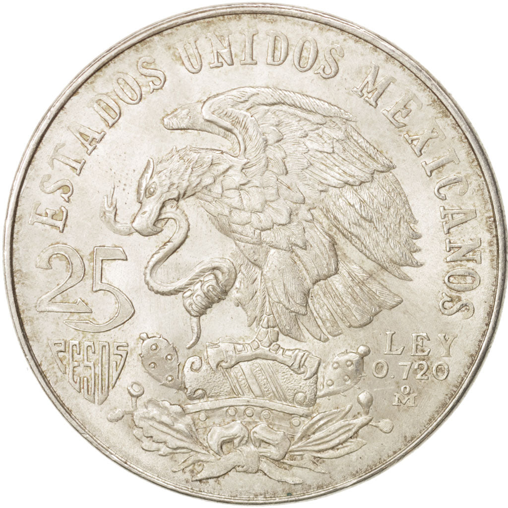 Mexique, 25 Pesos, 1968, Mexico City, SUP, Argent, KM:479.1