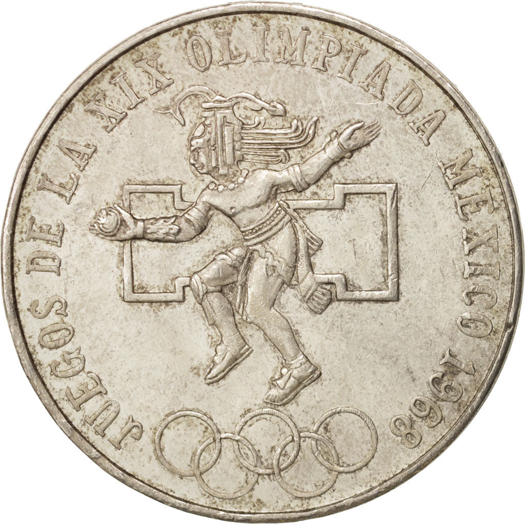 Mexico, 25 Pesos, 1968, Mexico City, AU(55-58), Silver, KM:479.1