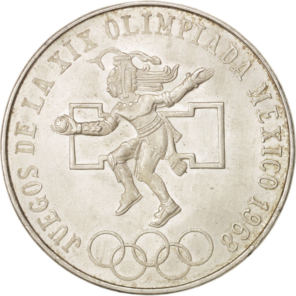 Mexico, 25 Pesos, 1968, Mexico City, AU(55-58), Silver, KM:479.1