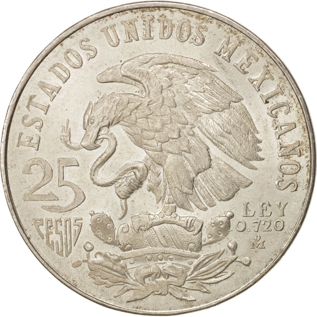 Mexico, 25 Pesos, 1968, Mexico City, AU(55-58), Silver, KM:479.1