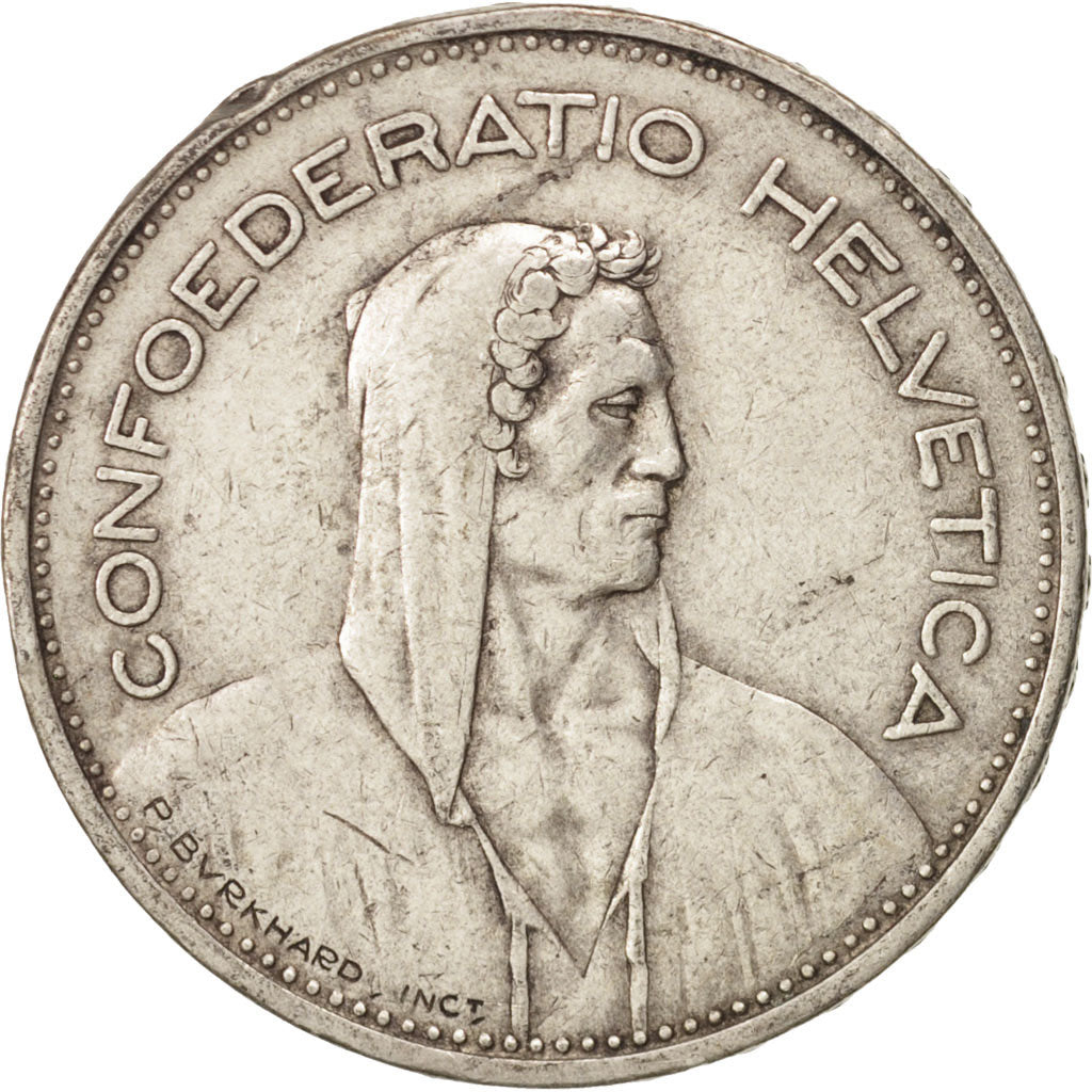 Coin, Switzerland, 5 Francs, 1935, Bern, EF(40-45), Silver, KM:40
