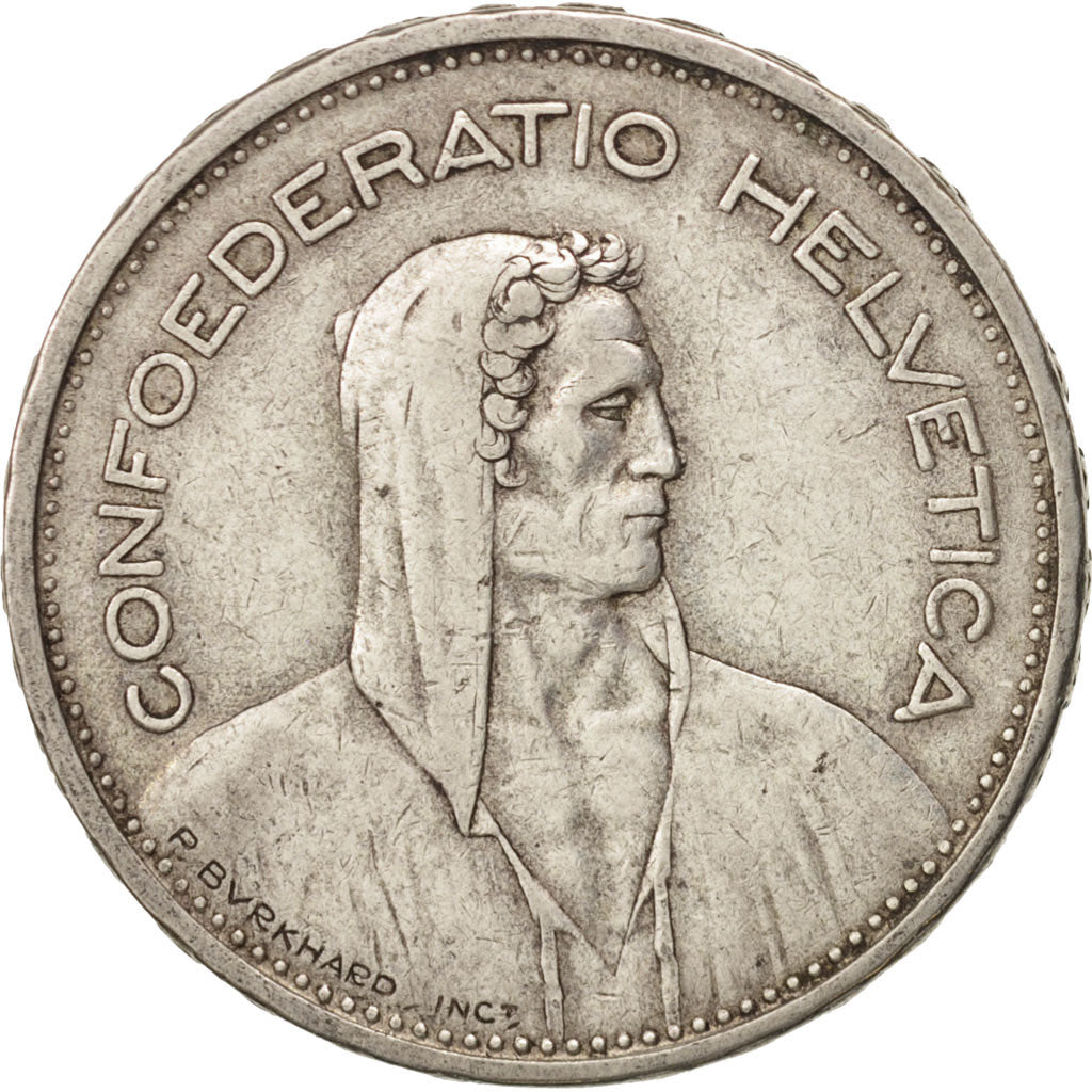 Schweiz, 5 Francs, 1933, Bern, SS, Silber, KM:40
