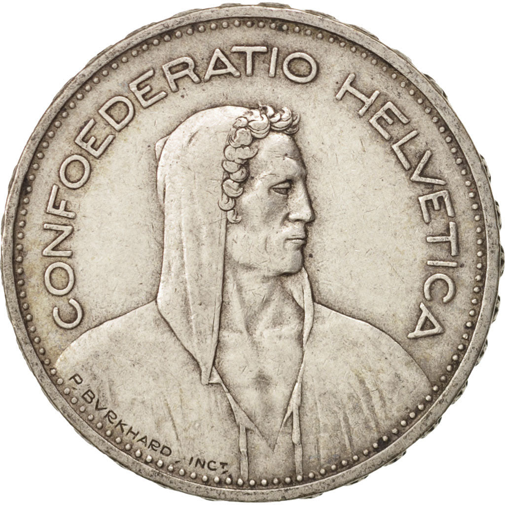 Schweiz, 5 Francs, 1932, Bern, SS, Silber, KM:40