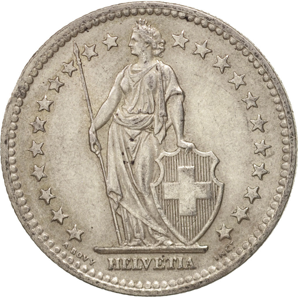 Switzerland, 2 Francs, 1948, Bern, AU(50-53), Silver, KM:21