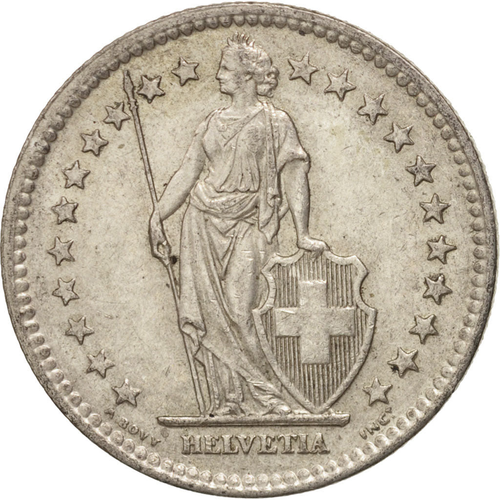 Coin, Switzerland, 2 Francs, 1944, Bern, AU(55-58), Silver, KM:21