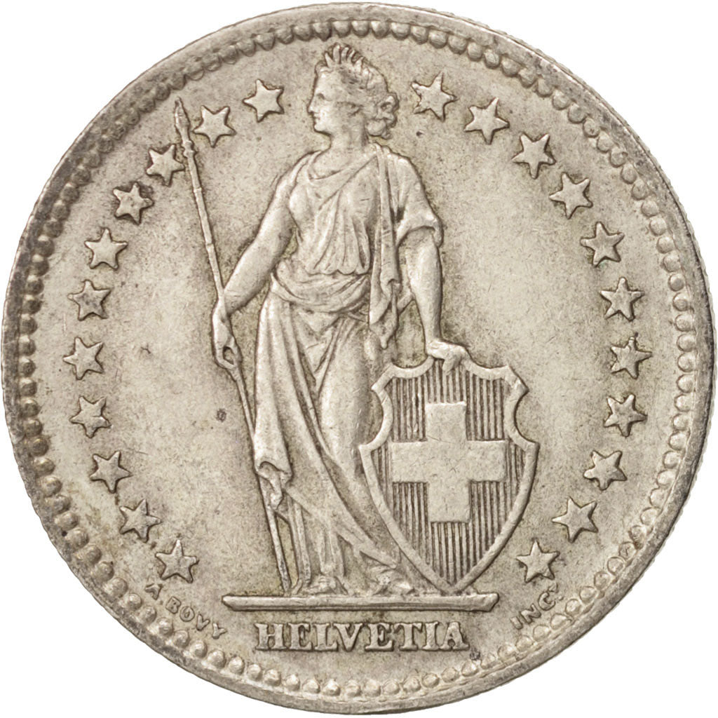 Coin, Switzerland, 2 Francs, 1943, Bern, AU(50-53), Silver, KM:21