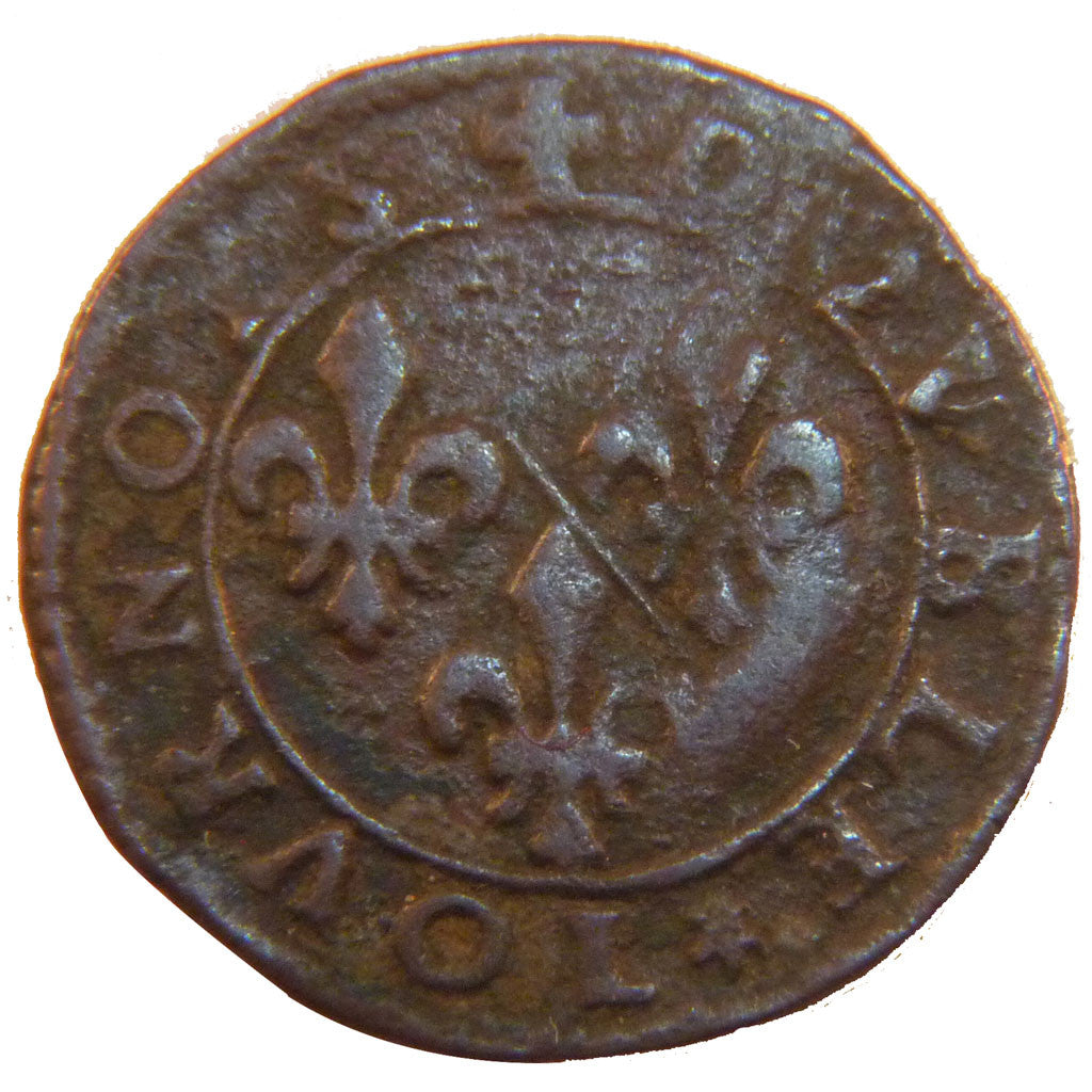 Coin, FRENCH STATES, CHATEAU-RENAUD, 2 Deniers, Tournois, VF(30-35), Copper
