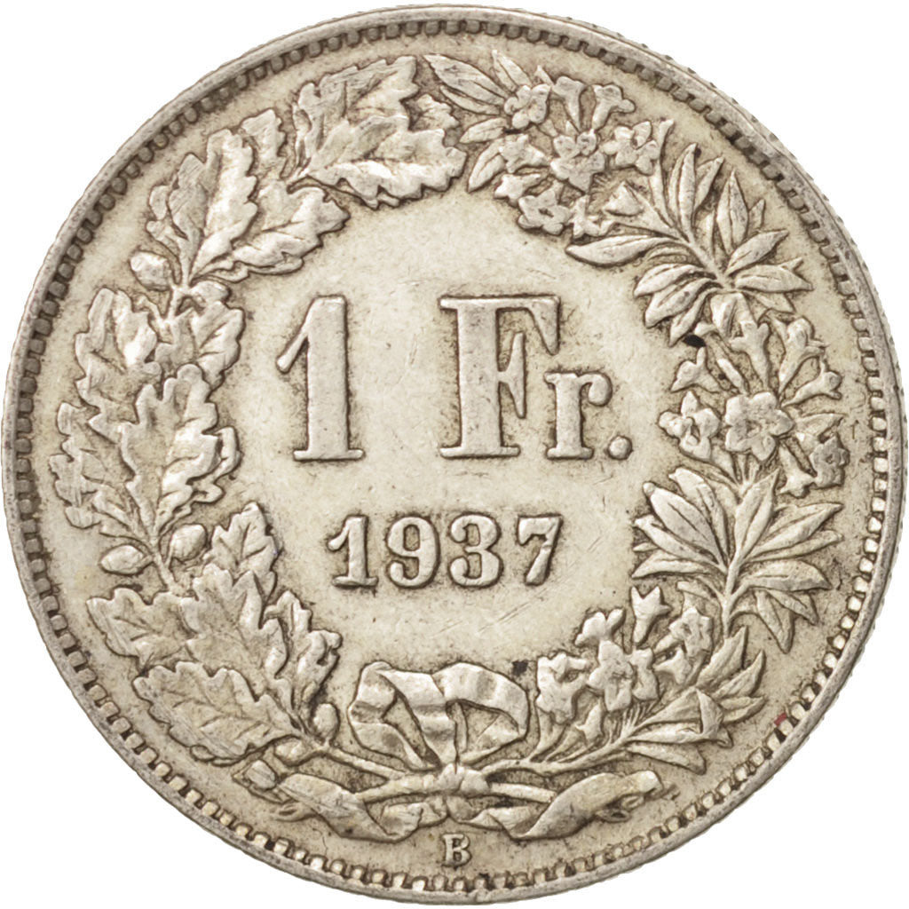 Schweiz, Franc, 1937, Bern, SS, Silber, KM:24