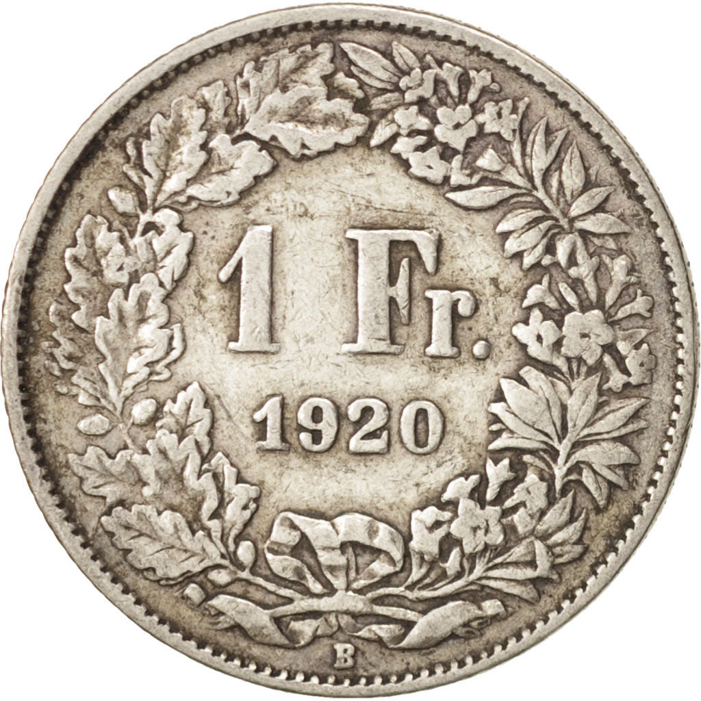 Coin, Switzerland, Franc, 1920, Bern, VF(20-25), Silver, KM:24