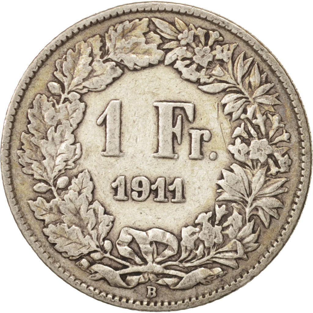 Coin, Switzerland, Franc, 1911, Bern, VF(20-25), Silver, KM:24