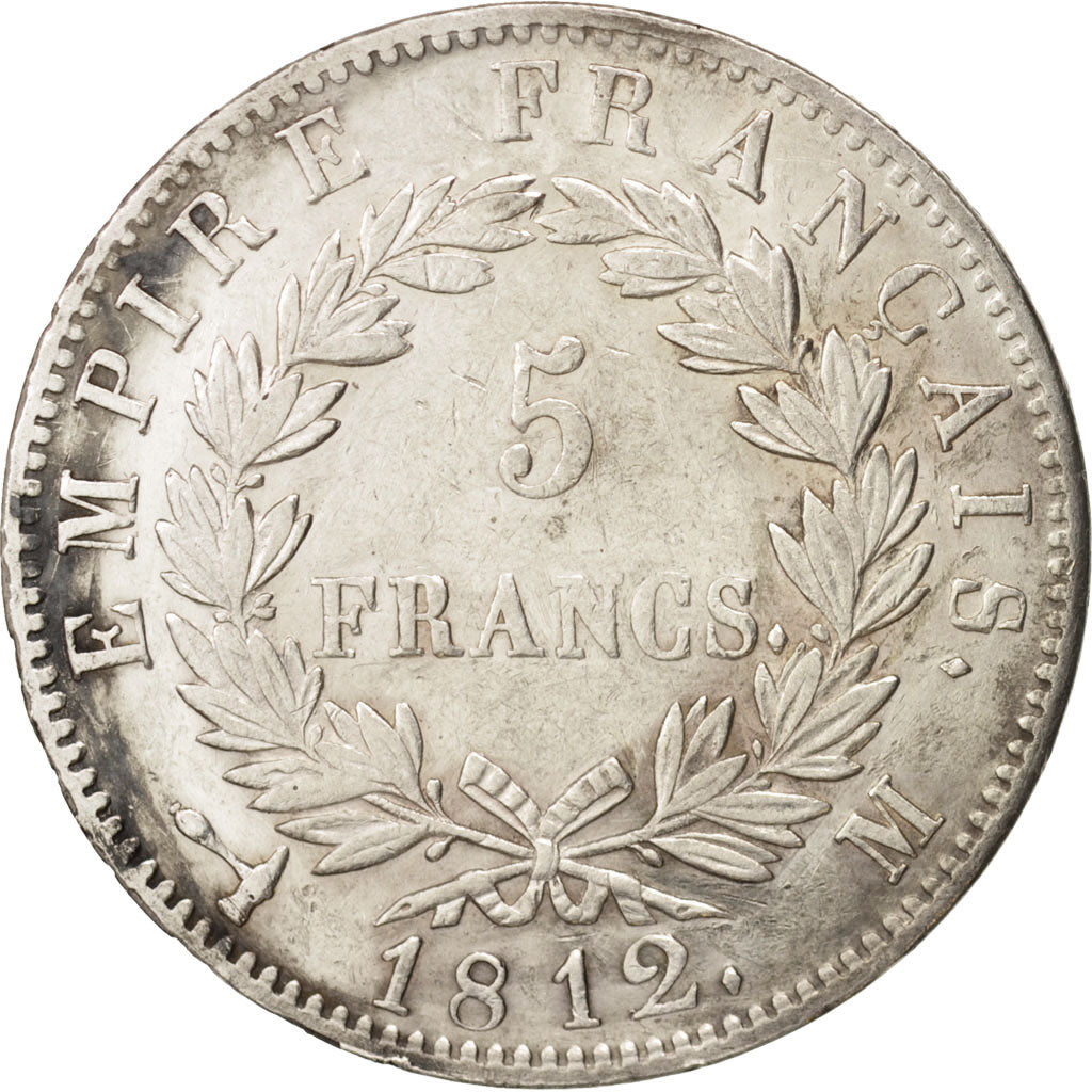 Moneta, Francia, Napoléon I, 5 Francs, 1812, Toulouse, BB, Argento, KM:694.10