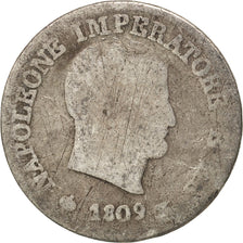 Estados italianos, KINGDOM OF NAPOLEON, 10 Soldi, 1809, Milan, BC, Plata, KM:6.1
