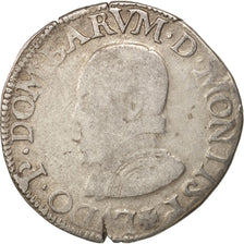 Coin, France, DOMBES, Louis II, Teston, 1577, Trévoux, F(12-15), Silver