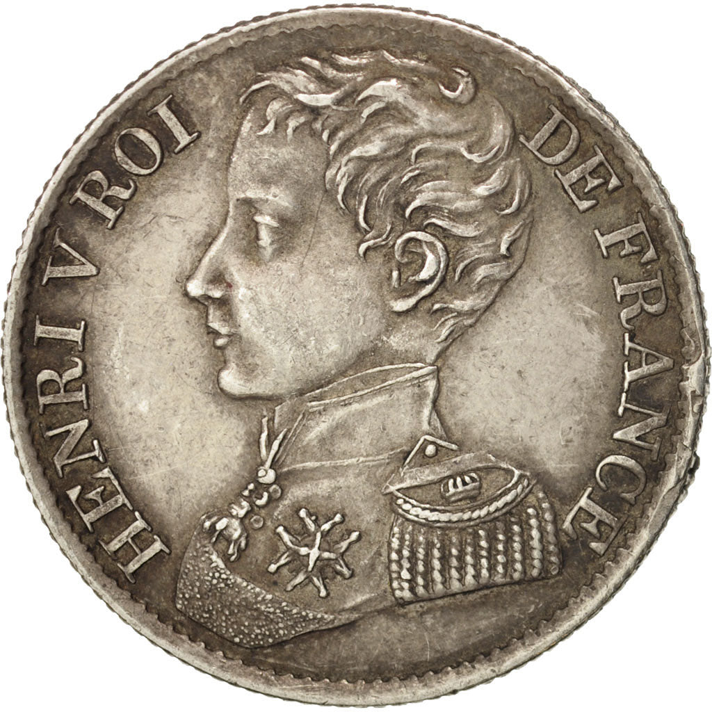 Coin, France, Henri V, Franc, 1831, Paris, AU(50-53), Silver, KM:28.2