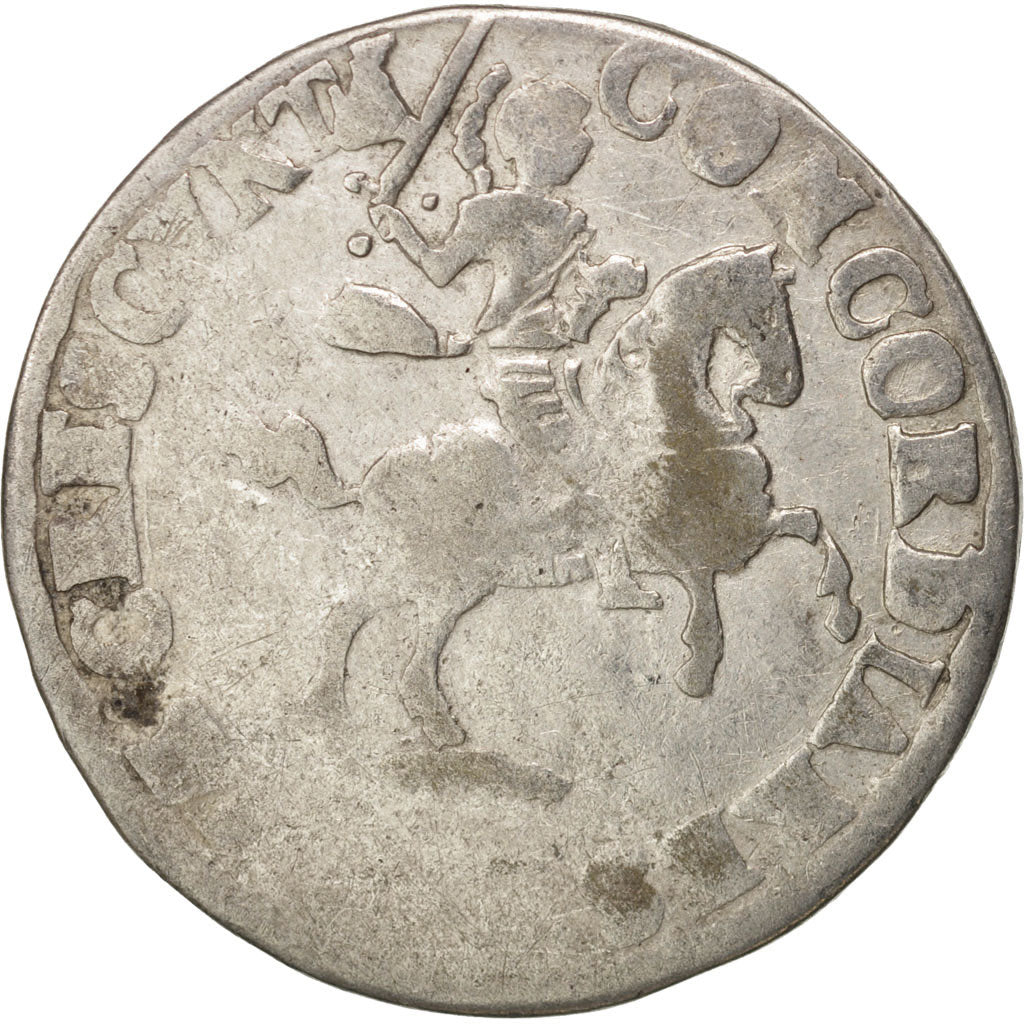 Netherlands, DEVENTER, 6 Stuivers, Rijderschelling, 1686, F(12-15), Silver