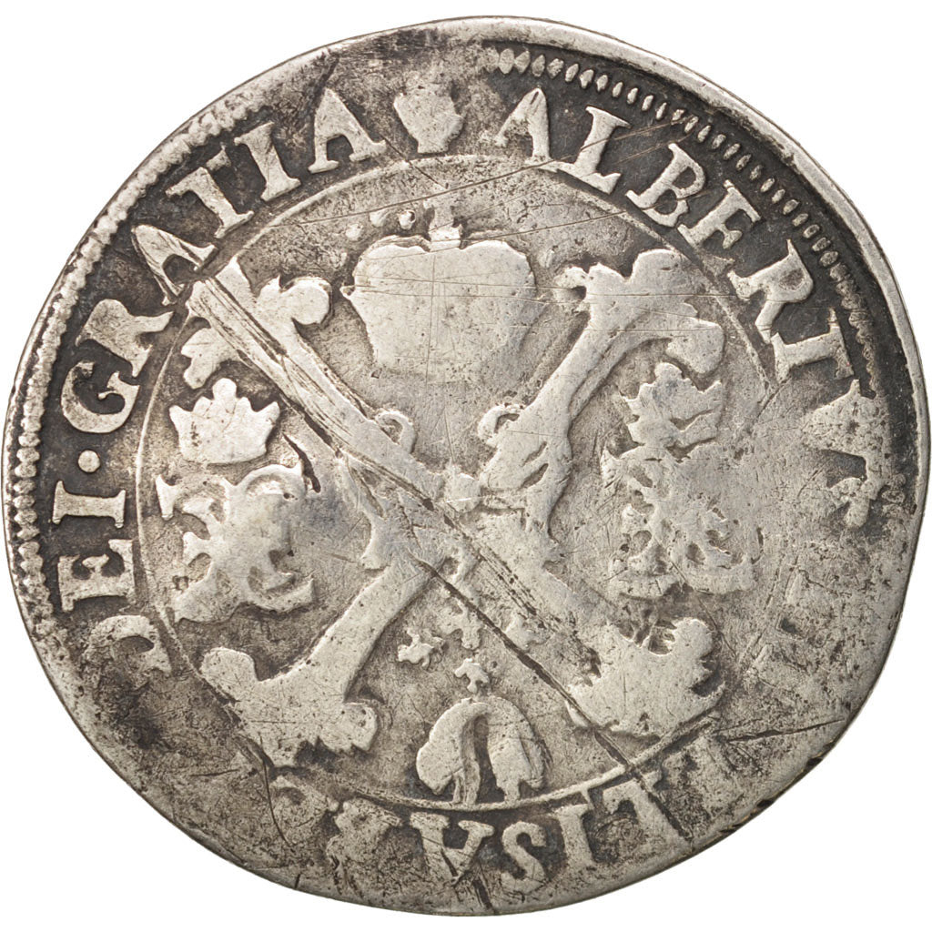 Spanish Netherlands, BRABANT, 1/4 Patagon, 1616, Antwerp, F(12-15), Silver