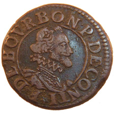 FRENCH STATES, 2 Deniers, Tournois, KM #5, AU(50-53), Copper, Boudeau #1820,...