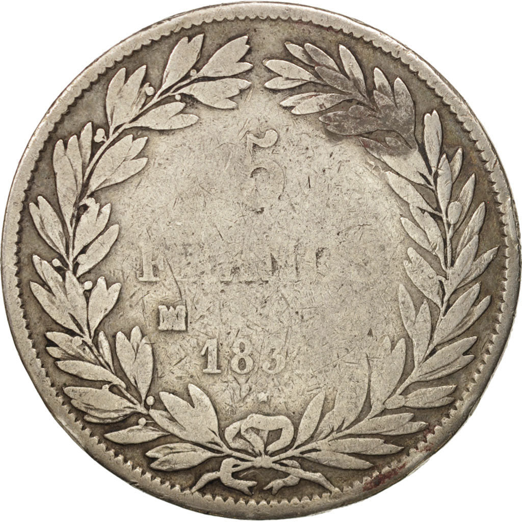 Coin, France, Louis-Philippe, 5 Francs, 1831, Marseille, F(12-15), Silver
