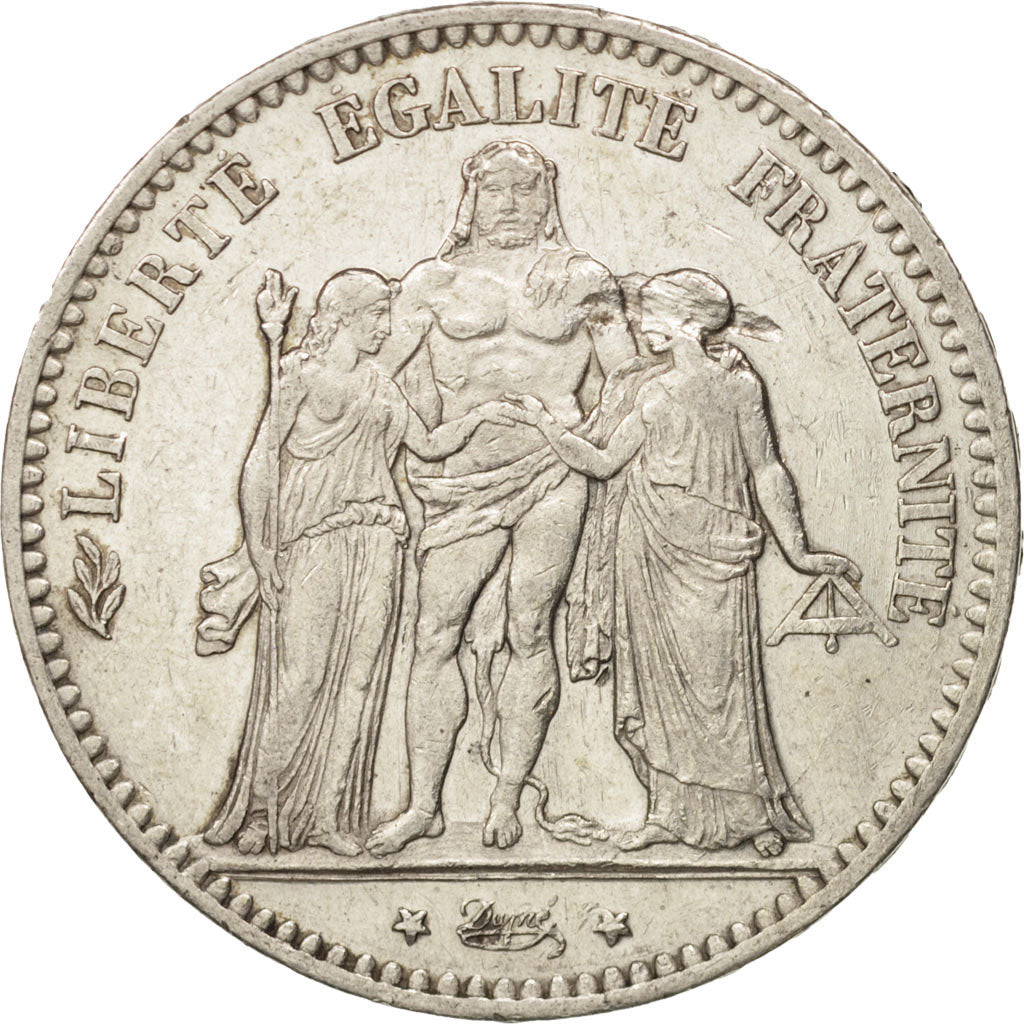 Monnaie, France, Hercule, 5 Francs, 1876, Bordeaux, TTB, Argent, KM:820.2