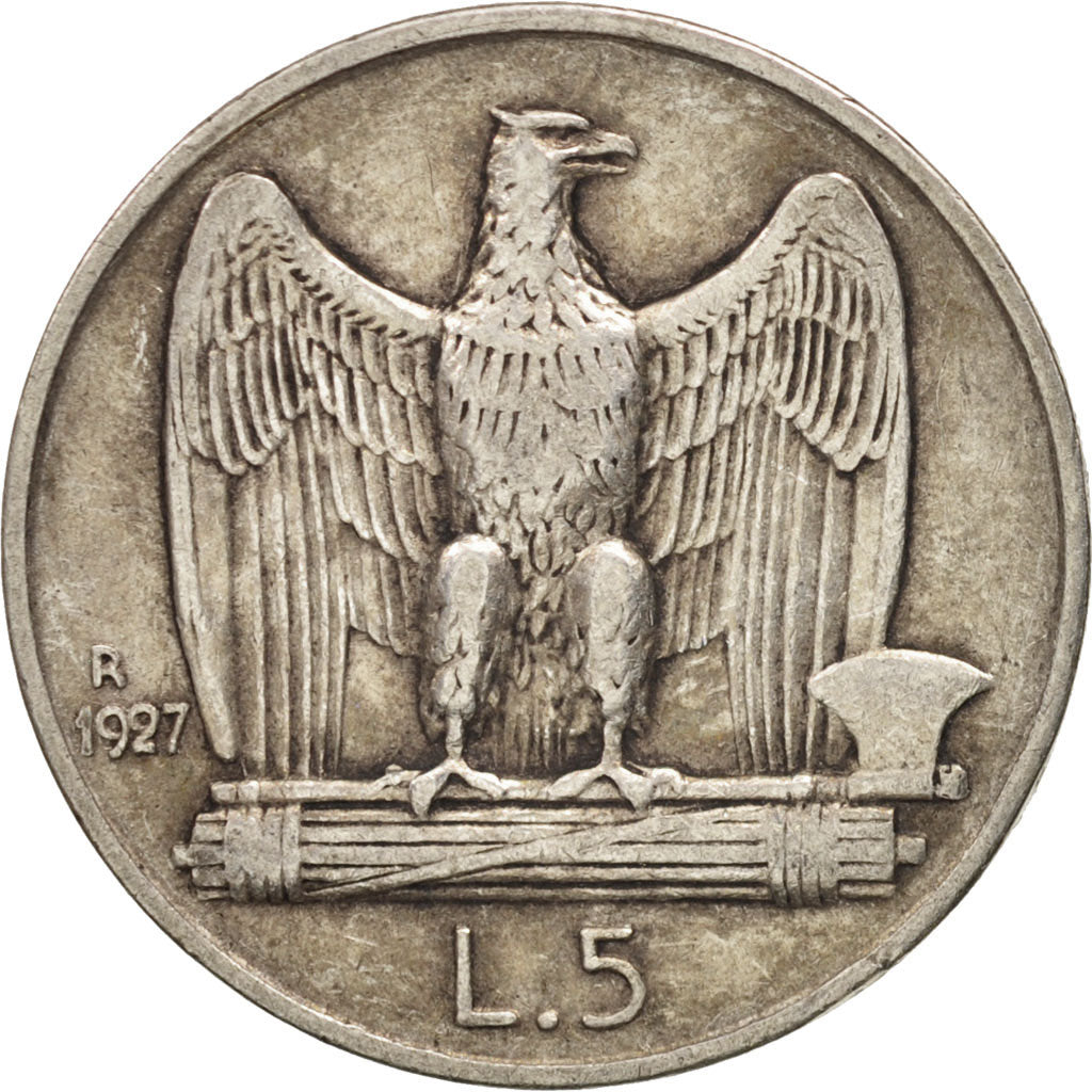 Italie, Vittorio Emanuele III, 5 Lire, 1927, Rome, TTB, Argent, KM:67.1