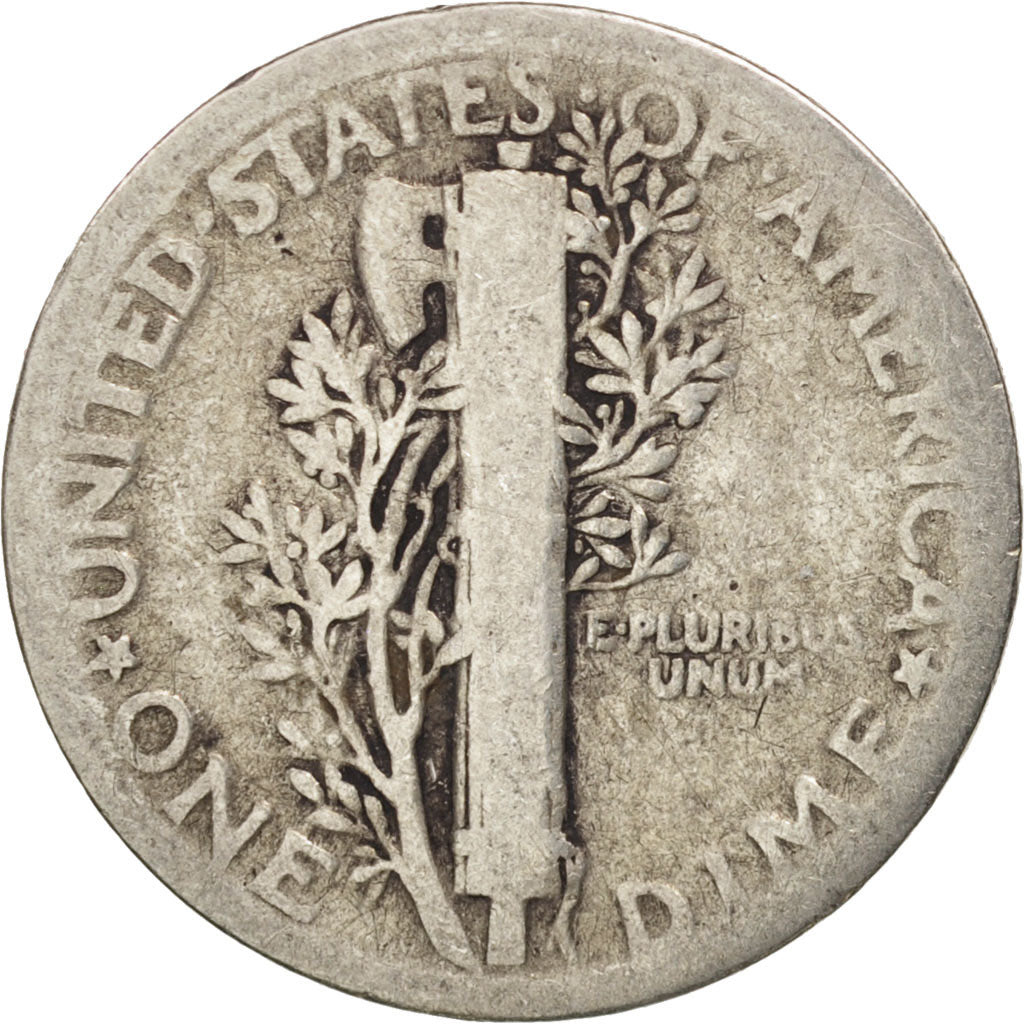Monnaie, États-Unis, Mercury Dime, Dime, 1920, U.S. Mint, Philadelphie, TB+